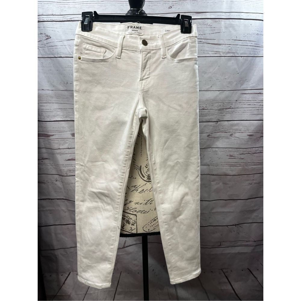FRAME Le Skinny de Jeanne Crop Jeans White Size 23 Skinny Fit Cropped